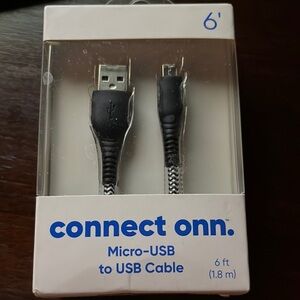 Black Micro-USB to USB Cable 6ft